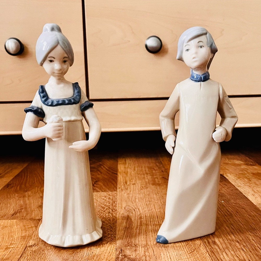 Set of Rex Valencia Boy and Girl Porcelain Figurines